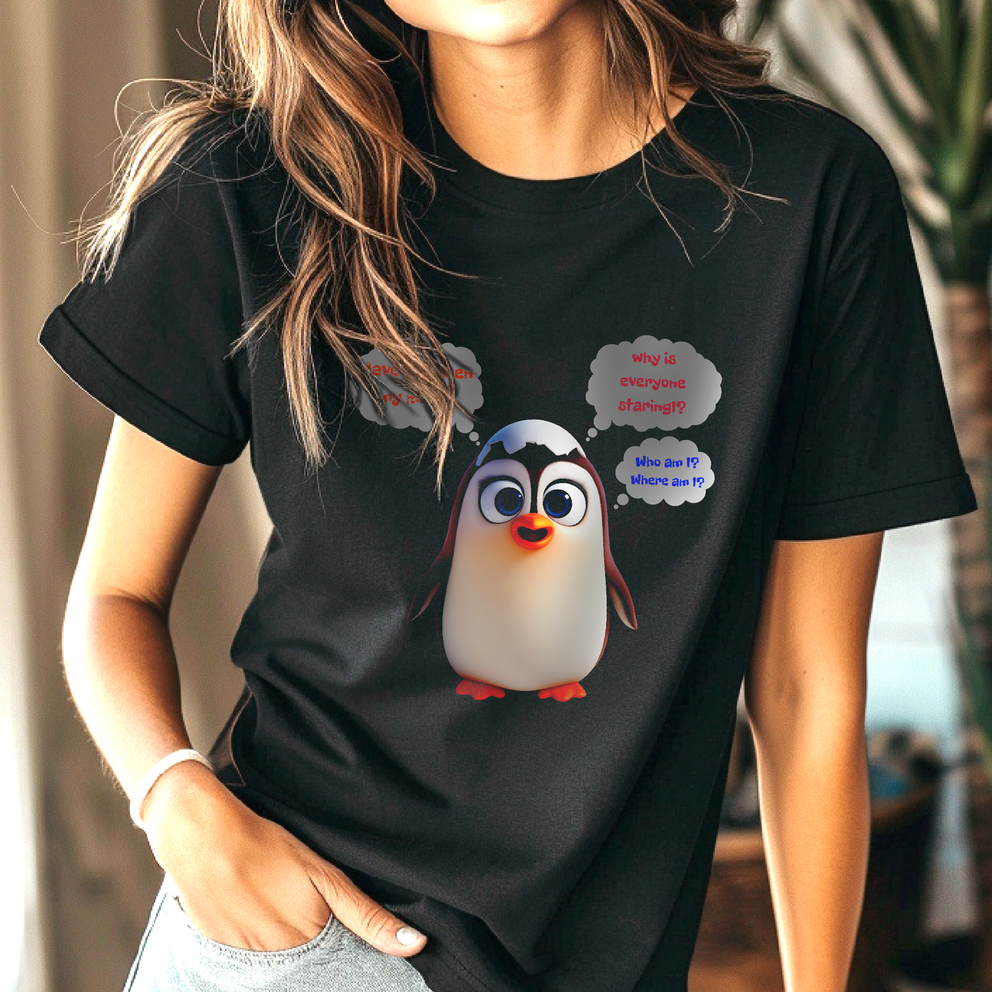 Existential Baby Penguin – Unisex T-shirt
