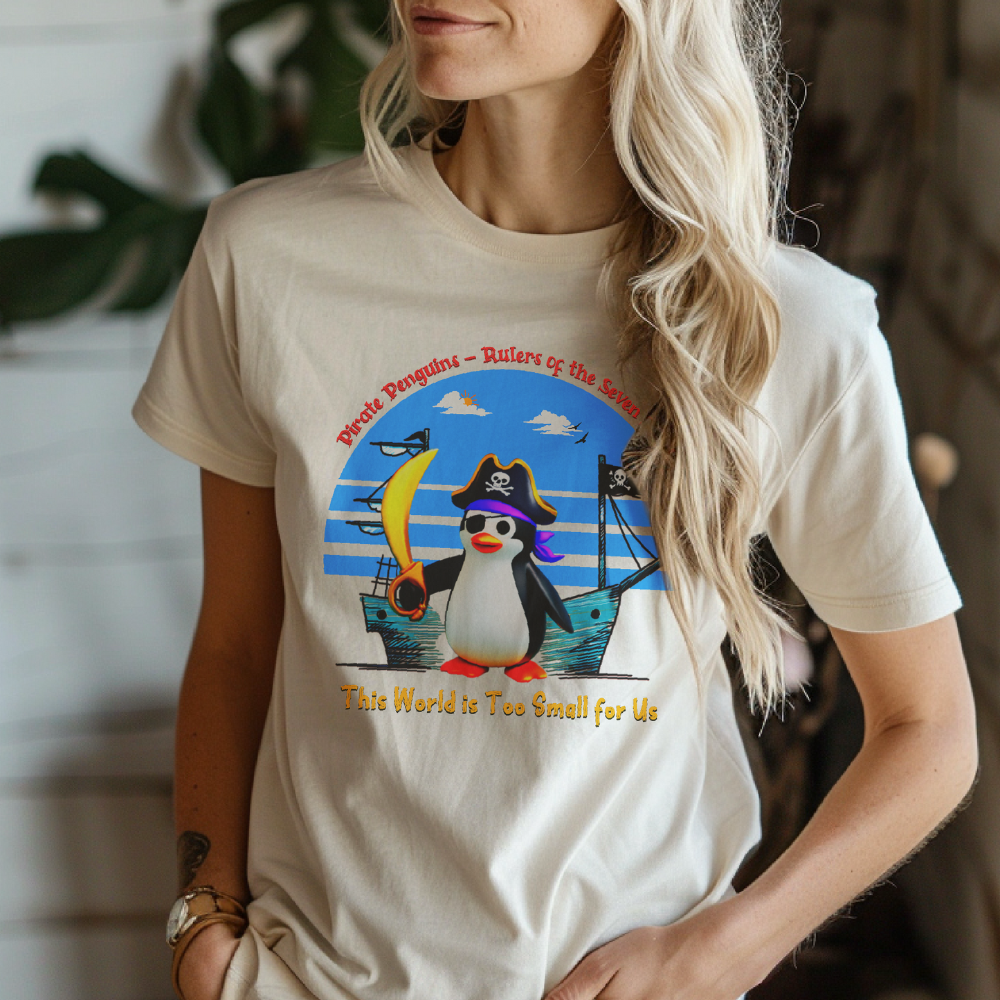 Pirate Penguin – Ruler of the Seven Seas – Unisex T-shirt