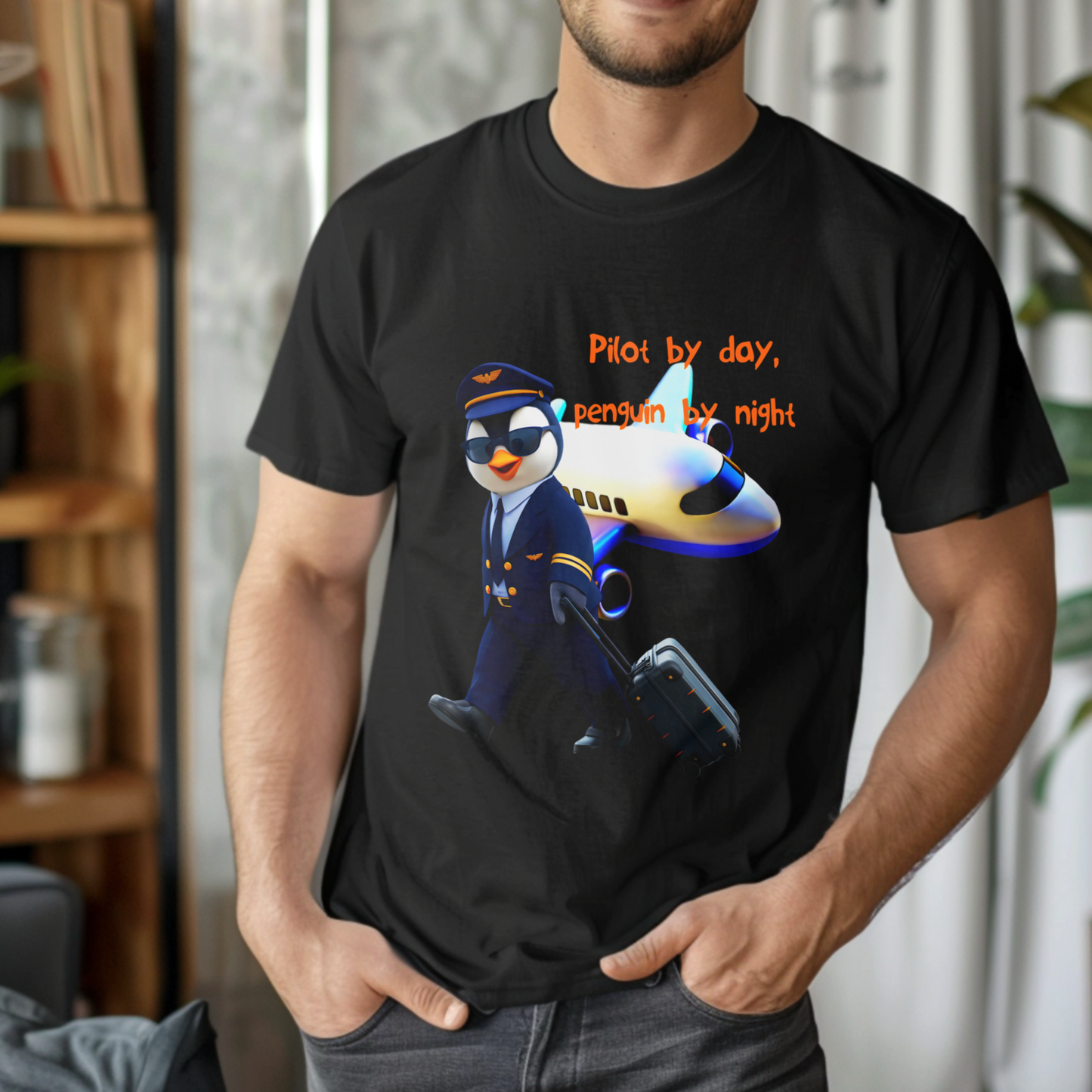 Pilot by Day, Penguin by Night – Unisex T-shirt