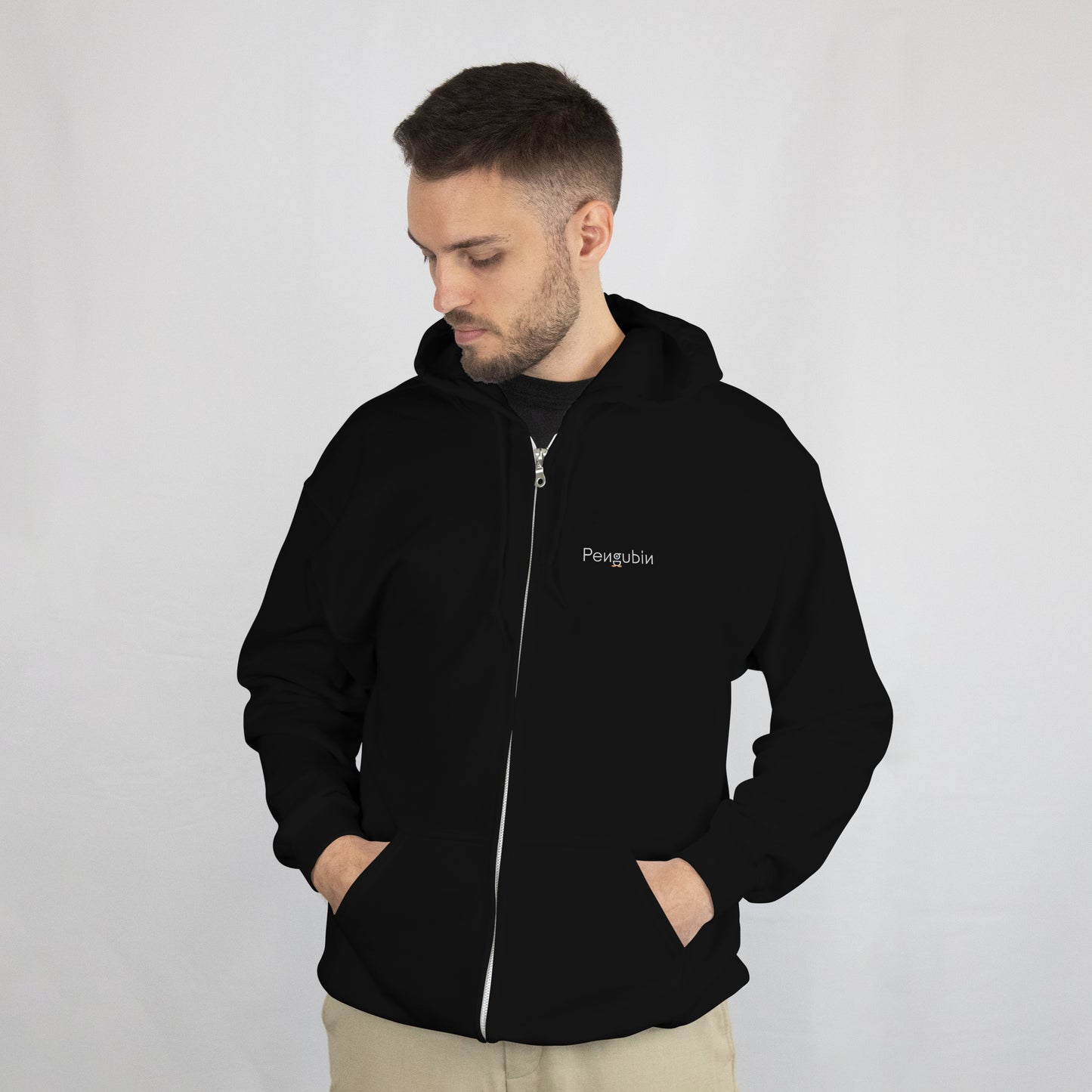 Embroidered Signature Zip Hoodie Unisex