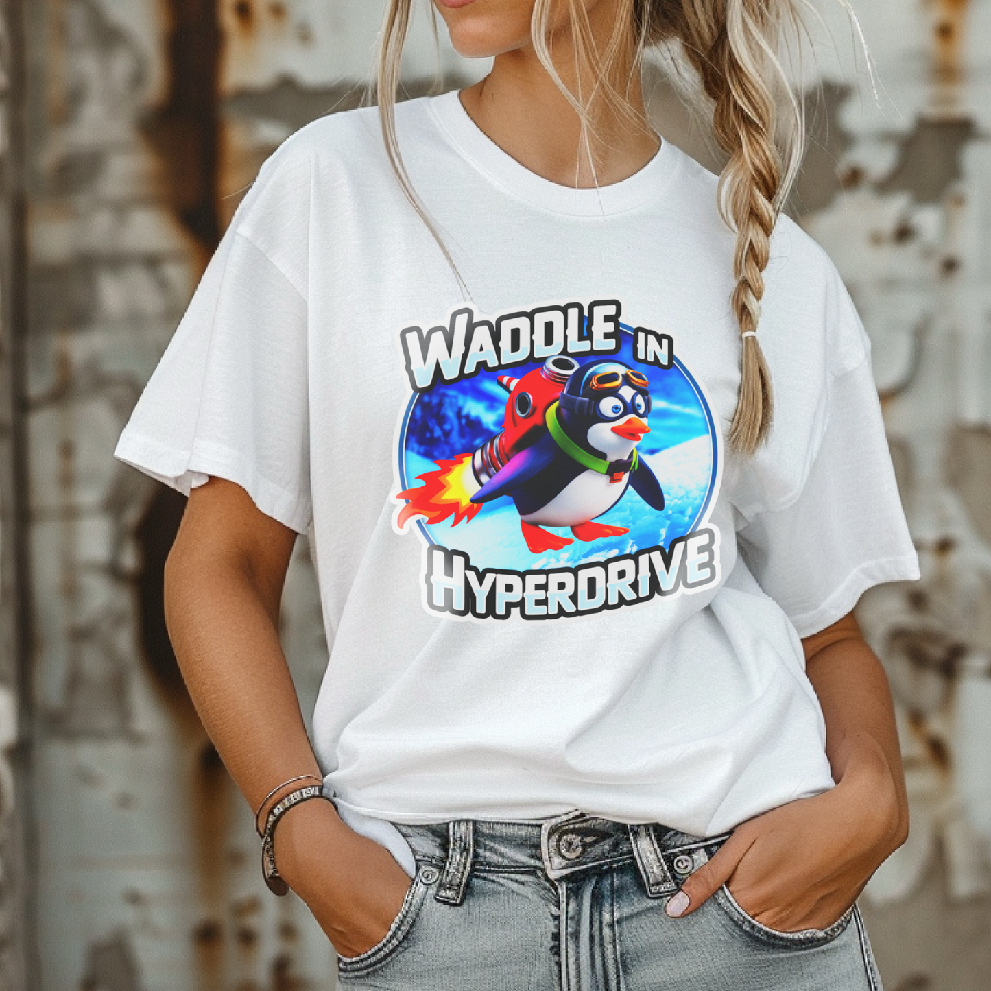 Waddle in Hyperdrive – Unisex T-shirt