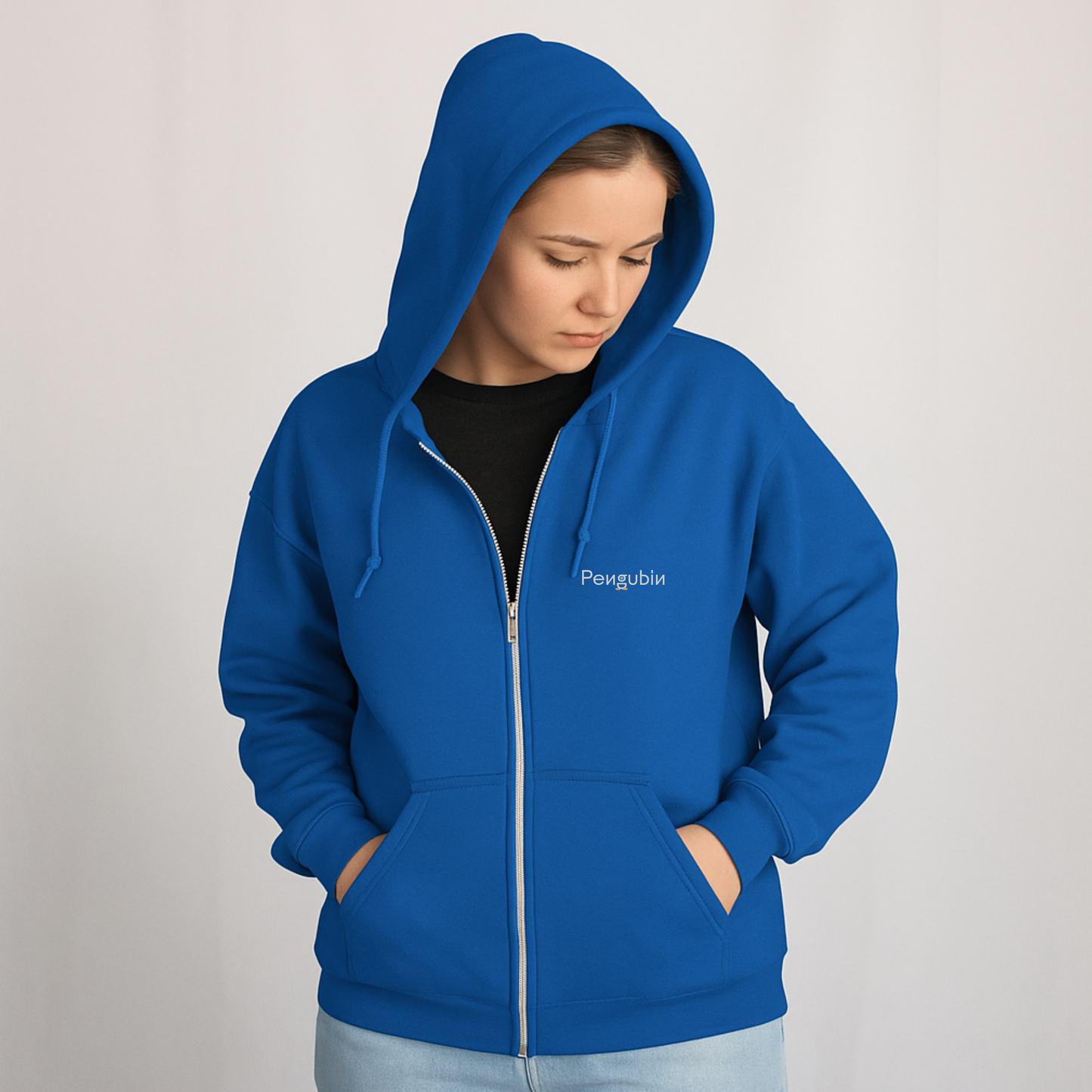 Embroidered Signature Zip Hoodie Unisex