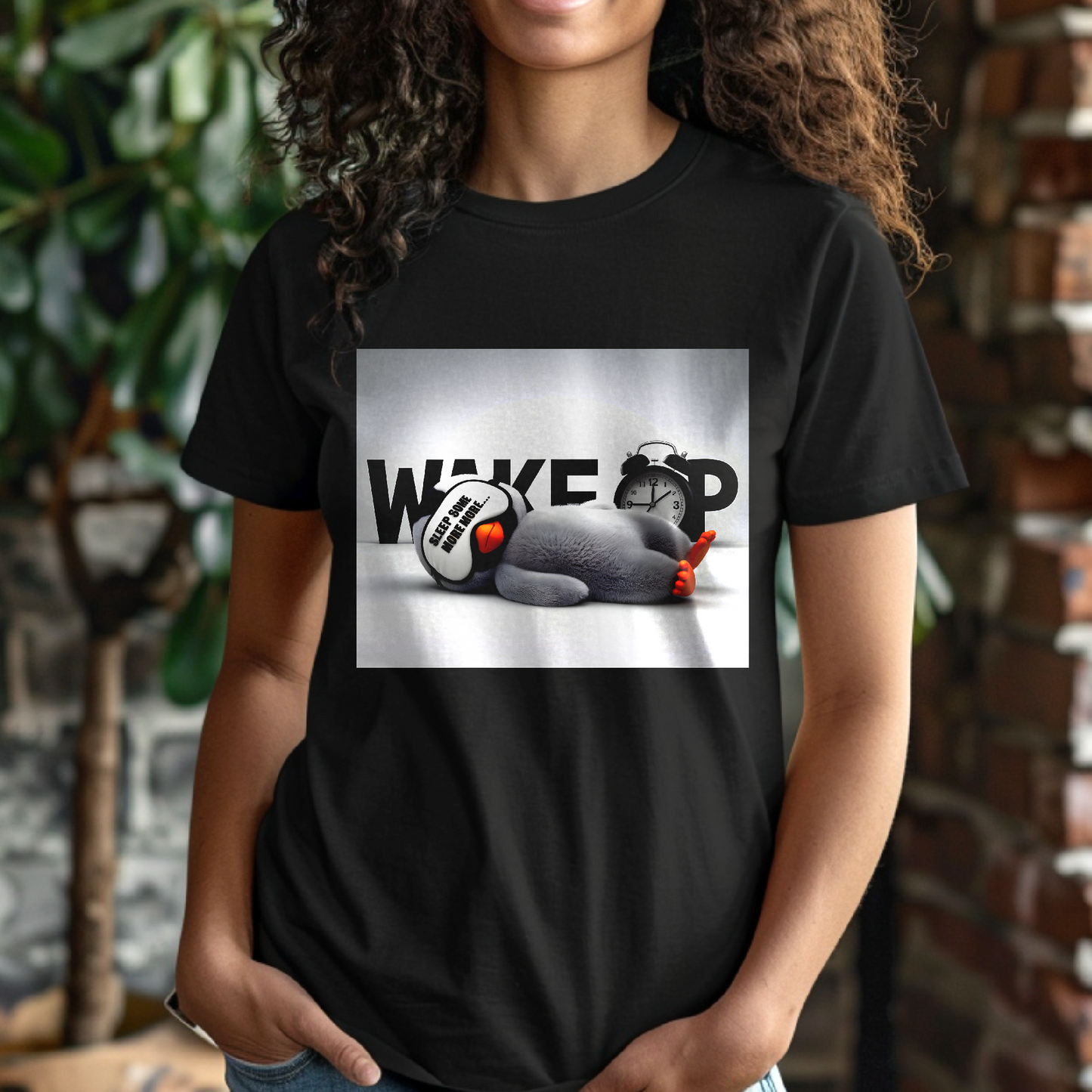 WAKE UP β Sleepy Penguin Classic β Unisex T-shirt