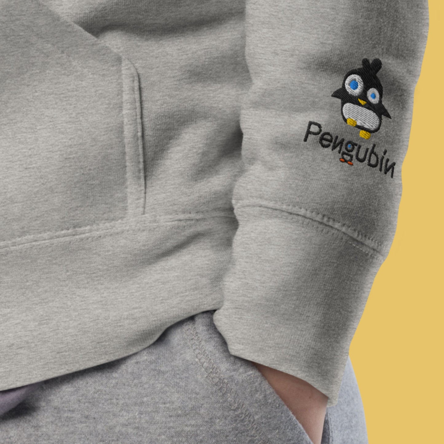 Rebel Penguin With Attitude – Embroidered Unisex Hoodie