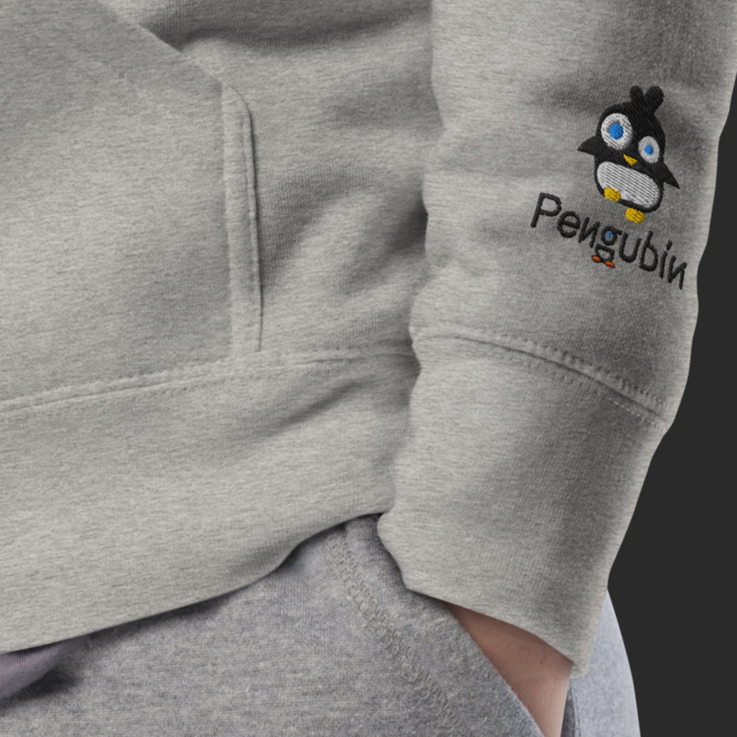 Shy Chillin’ Penguin – Embroidered Unisex Hoodie