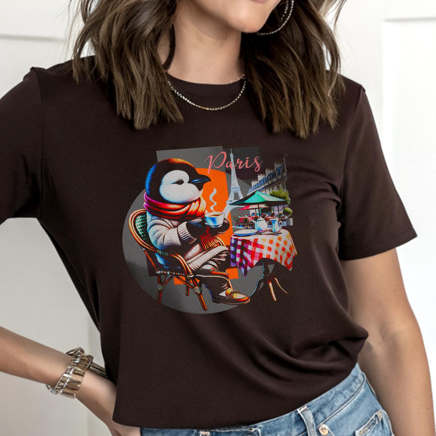 Paris Café Penguin – Unisex T-shirt