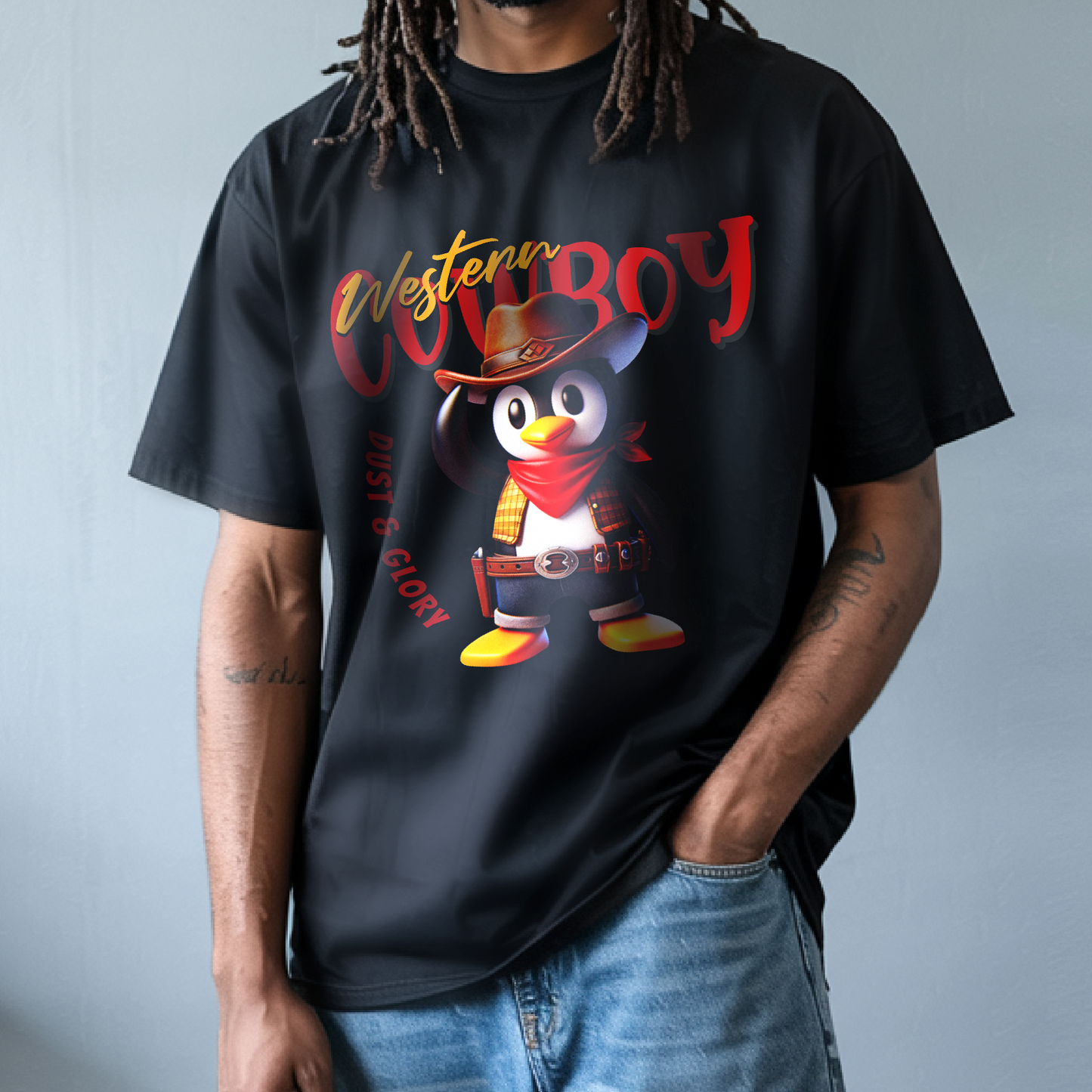 Western Cowboy Penguin – Unisex T-shirt