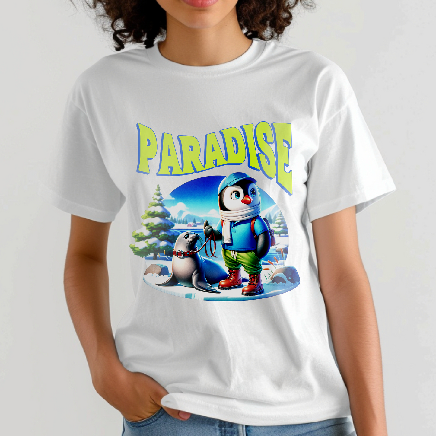 Winter Paradise Penguin – Unisex T-shirt