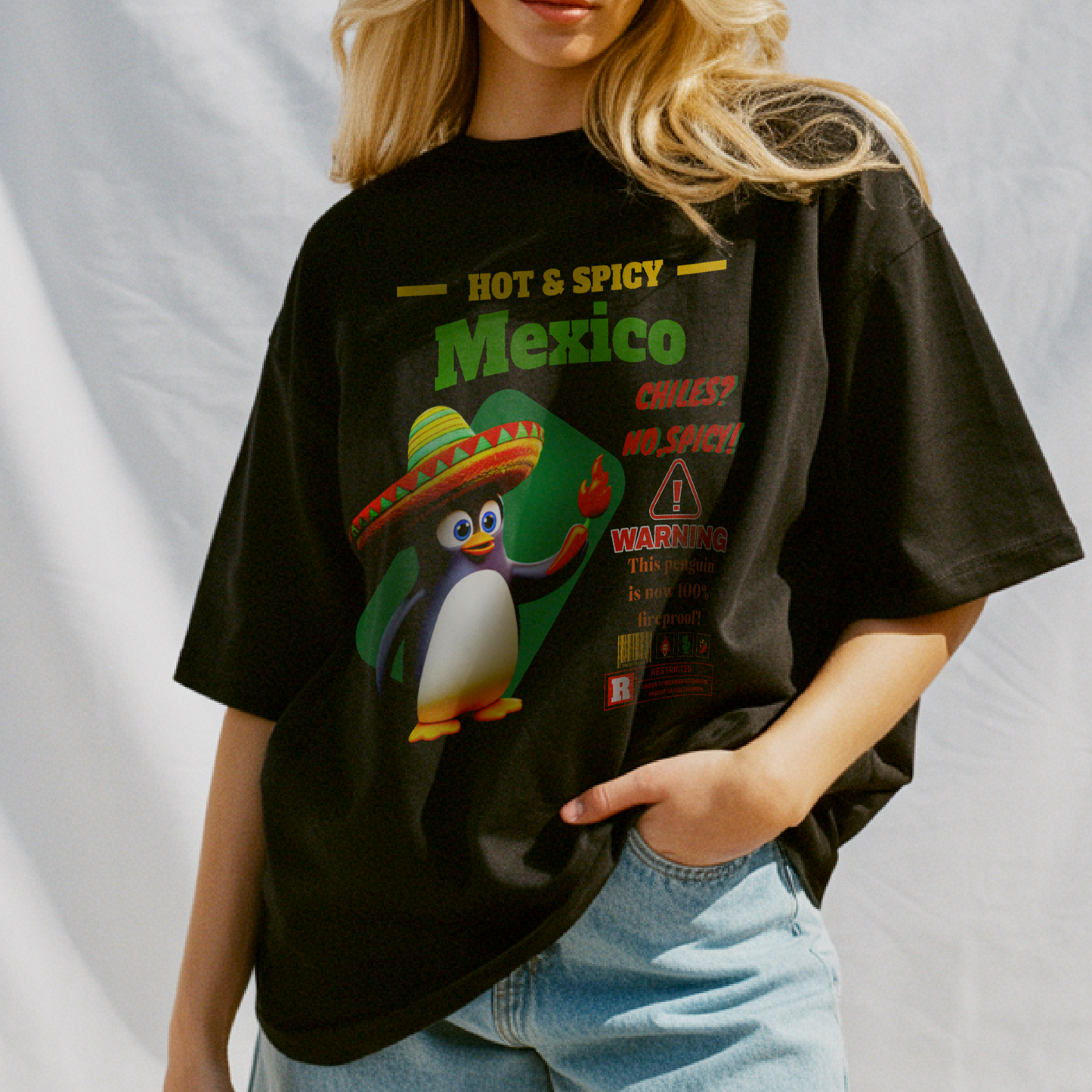 Hot & Spicy Mexico Penguin – Unisex T-shirt