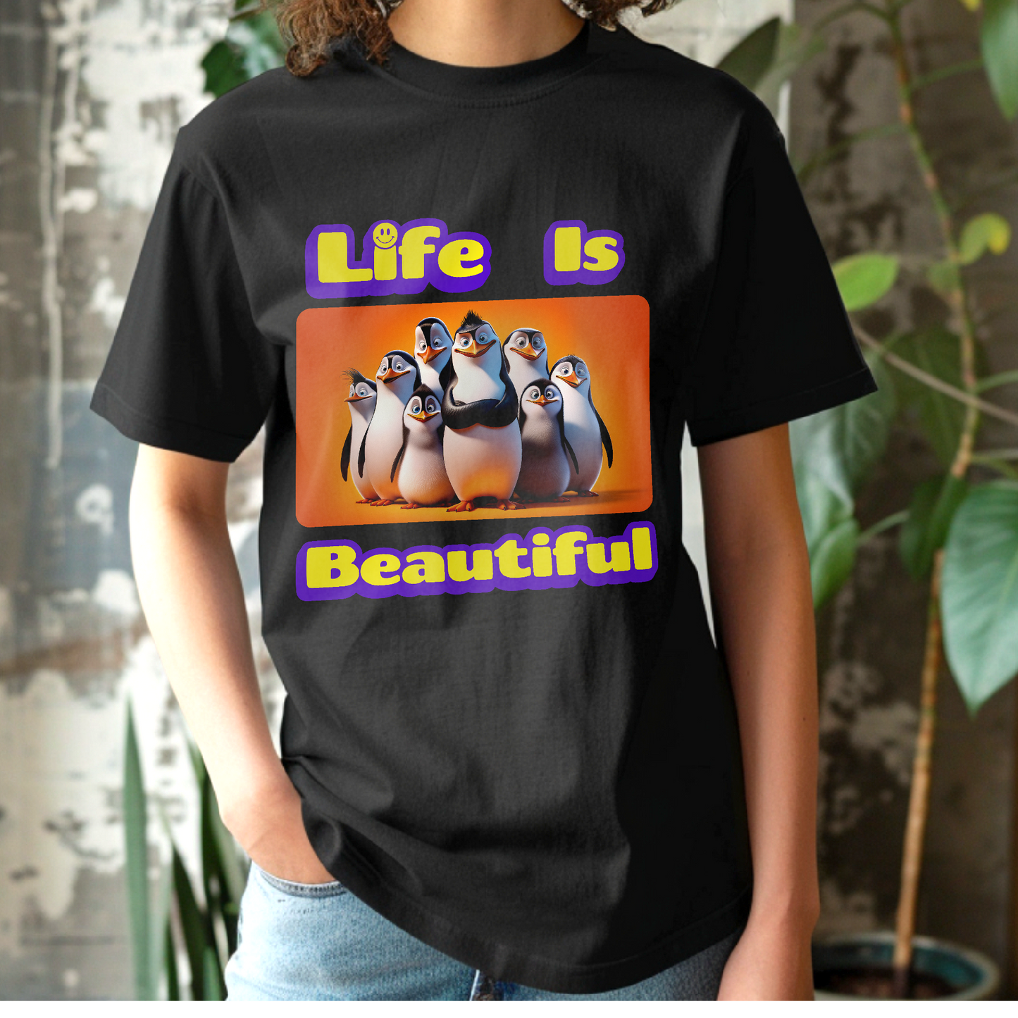 Life Is Beautiful Penguins – Unisex T-shirt