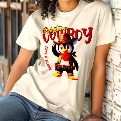 Western Cowboy Penguin – Unisex T-shirt
