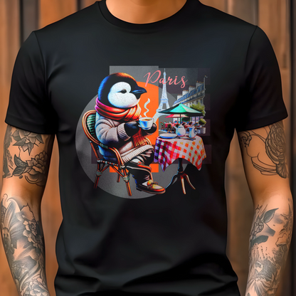 Paris Café Penguin – Unisex T-shirt