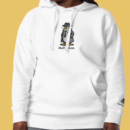Mafia Boss Penguin – Embroidered Unisex Hoodie