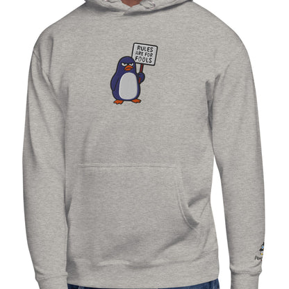Rebel Penguin With Attitude – Embroidered Unisex Hoodie