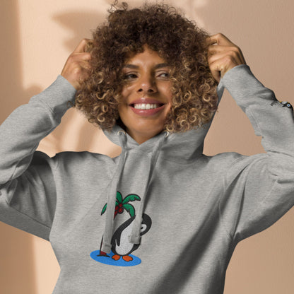 Tropical Penguin Escape – Embroidered Unisex Hoodie